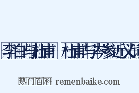 李白与杜甫·杜甫与岑参近义词是什么意思的图片